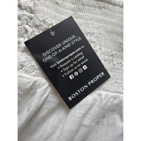 NWT, Boston Proper Women’s Macrame Tiered Tank Dress white, Size Small - Picture 2 of 7